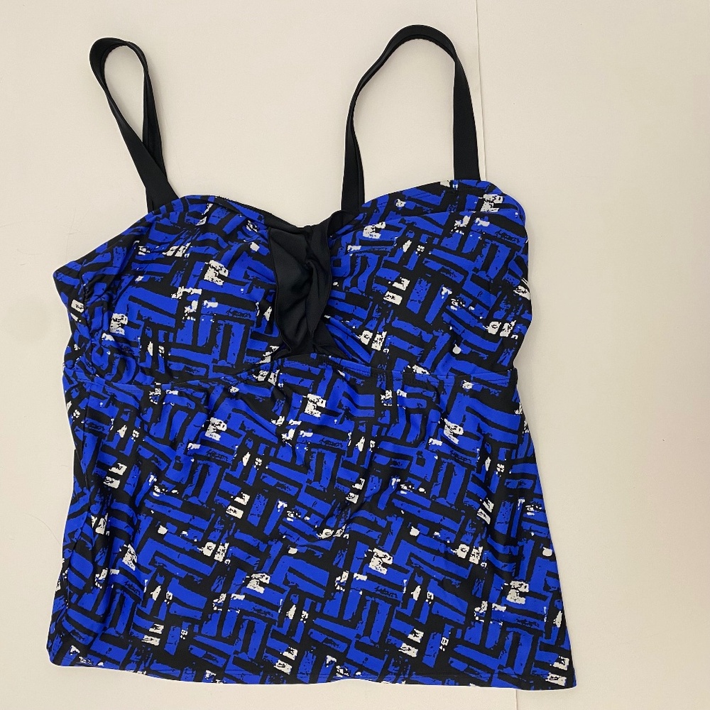 Beach Native Blue and Black Swim Tank Sz 14W